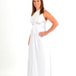 shimmer white wrap dress