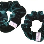 velvet green scrunchies