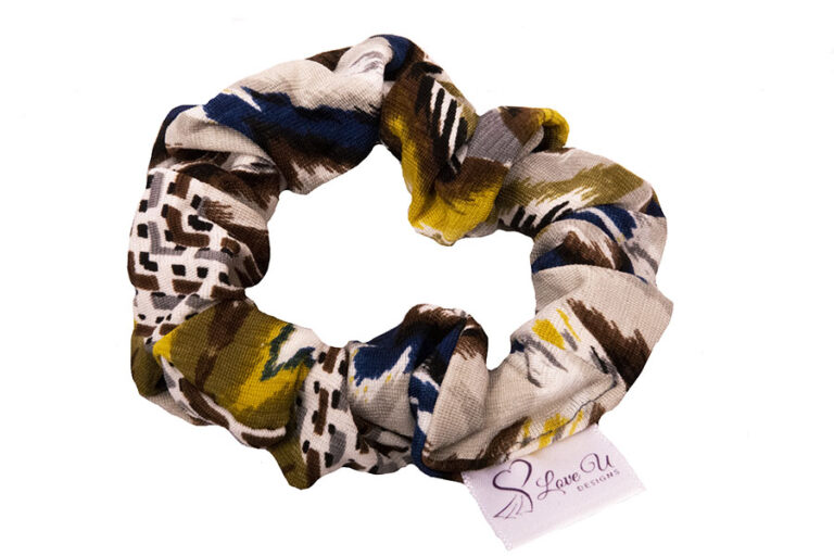 olive aztec scrunchies